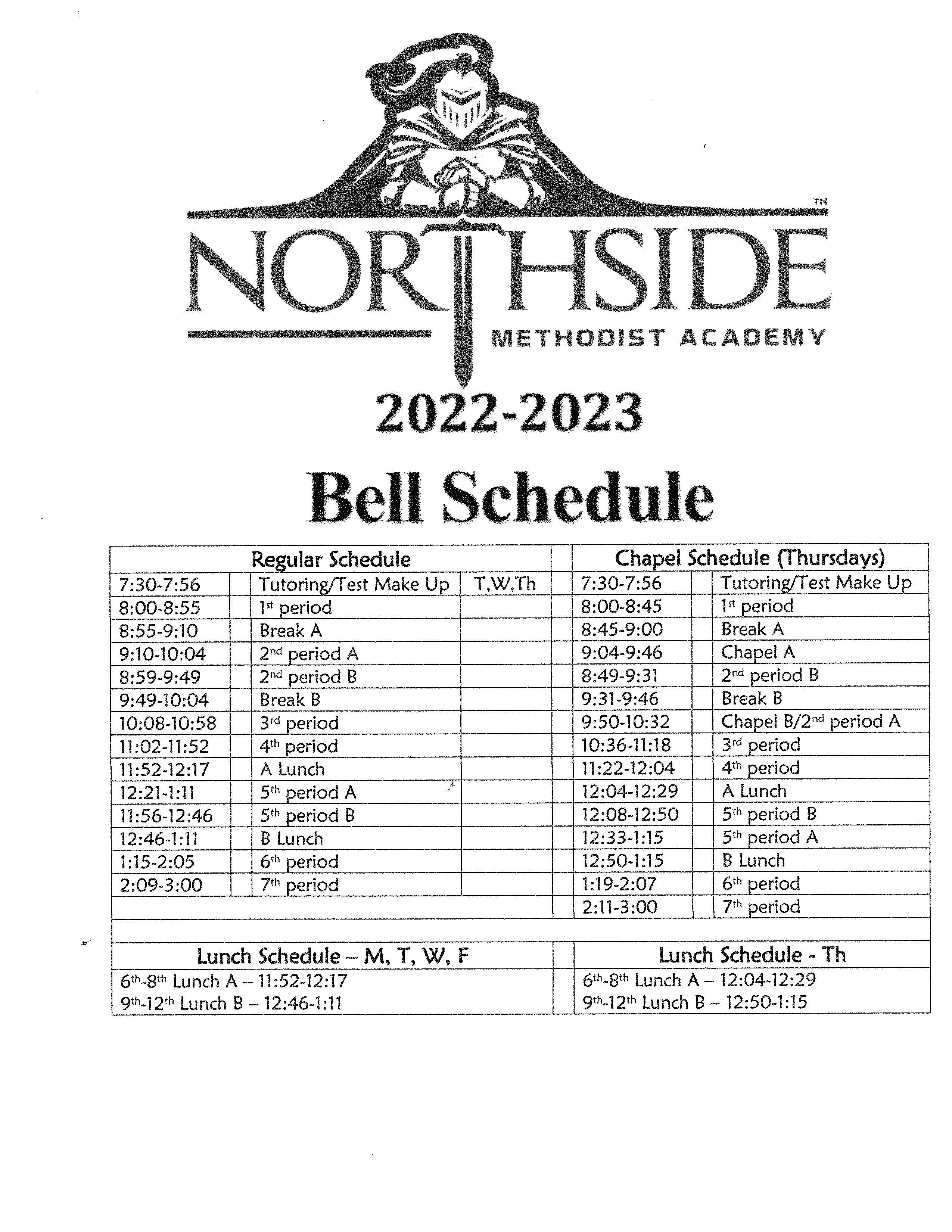 Northside Methodist Academy Calendar 20242025 Lynna Josefina