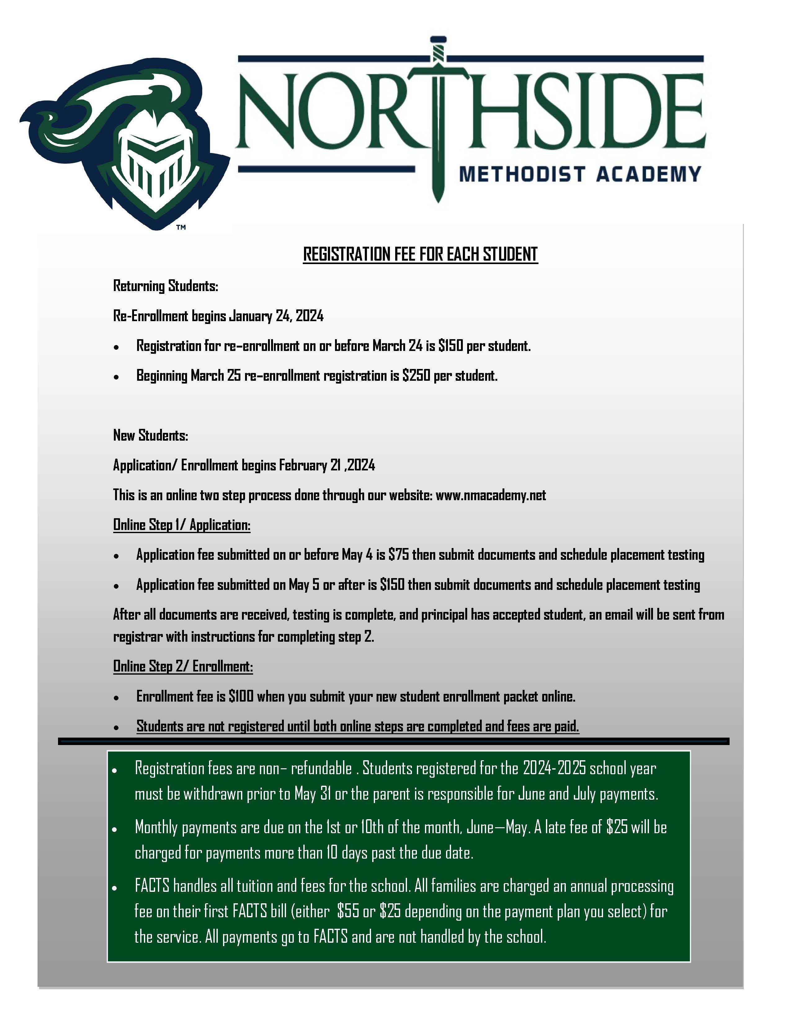 Northside Methodist Academy 20242025 Registration